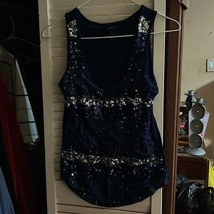 Sequined front tank top.